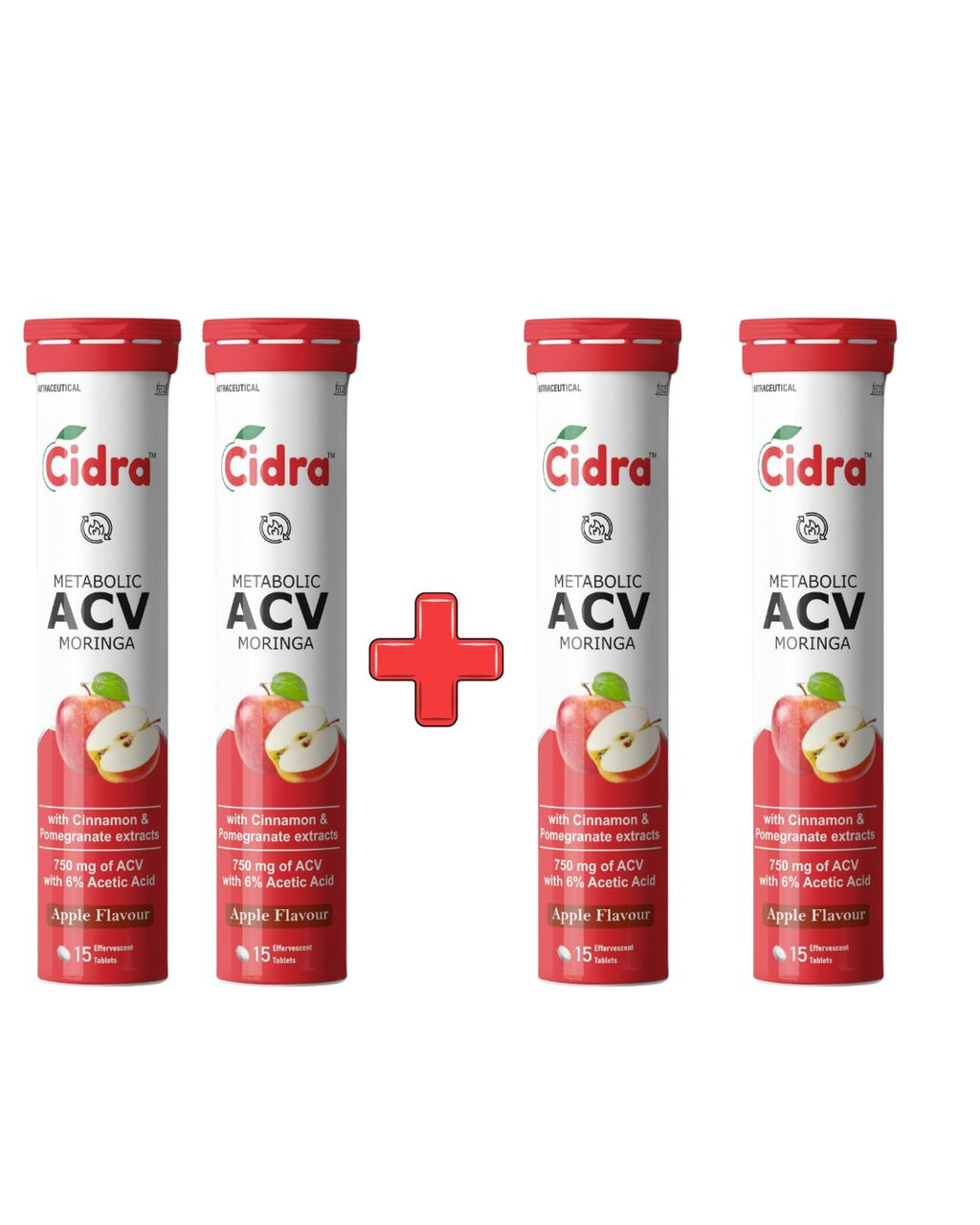 Cidra ACV Moringa Effervescent Tablets – Pack of 4 (Buy 2 Get 2 Free)