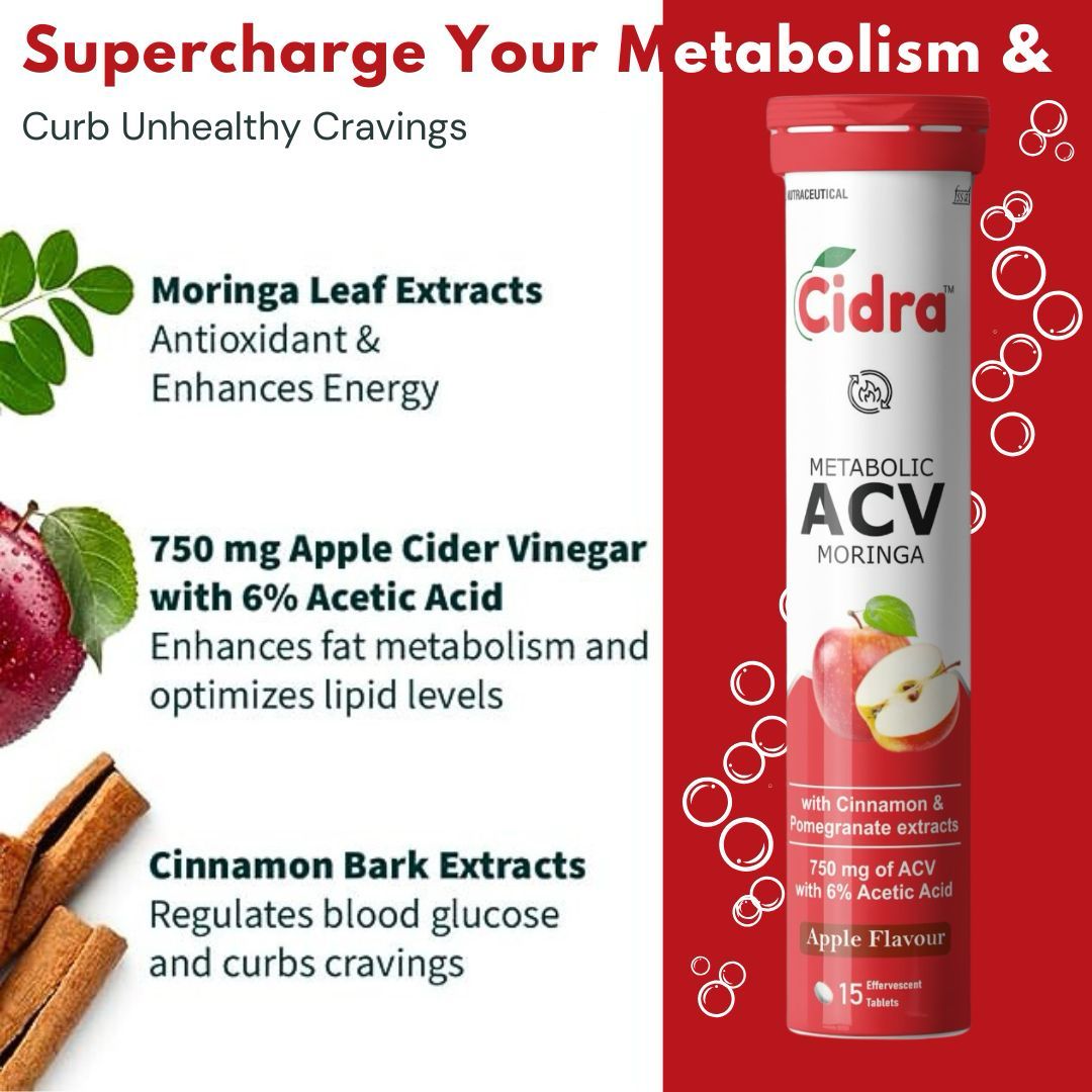 Cidra ACV Moringa Effervescent Tablets – Pack of 4 (Buy 2 Get 2 Free)